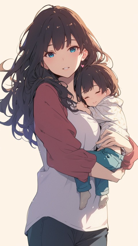 Anime Mother's Love Aesthetic Baby Daughter Son Moms (518)