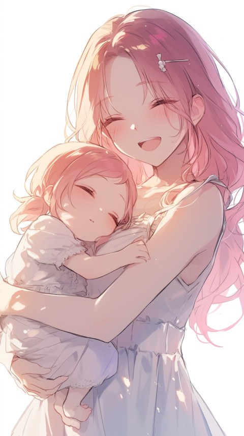 Anime Mother's Love Aesthetic Baby Daughter Son Moms (566)