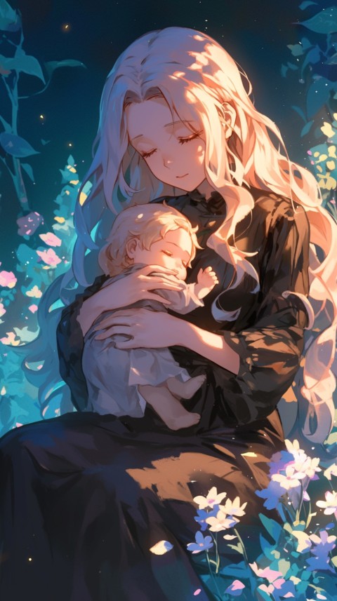 Anime Mother's Love Aesthetic Baby Daughter Son Moms (554)
