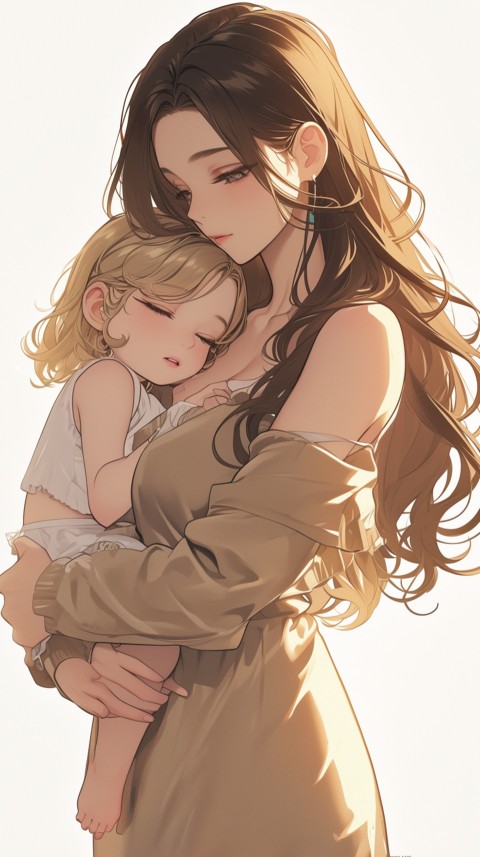 Anime Mother's Love Aesthetic Baby Daughter Son Moms (615)
