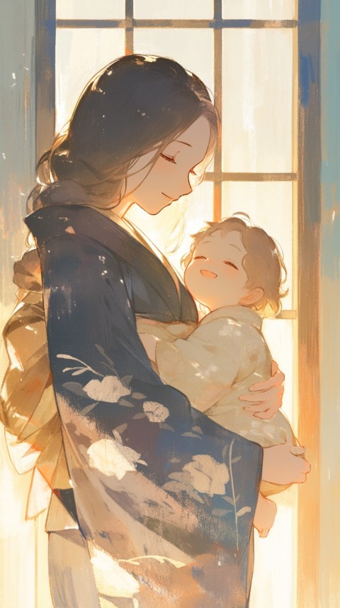 Anime Mother's Love Aesthetic Baby Daughter Son Moms (626)