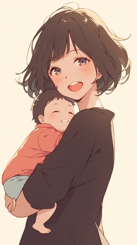 Anime Mother's Love Aesthetic Baby Daughter Son Moms (673)