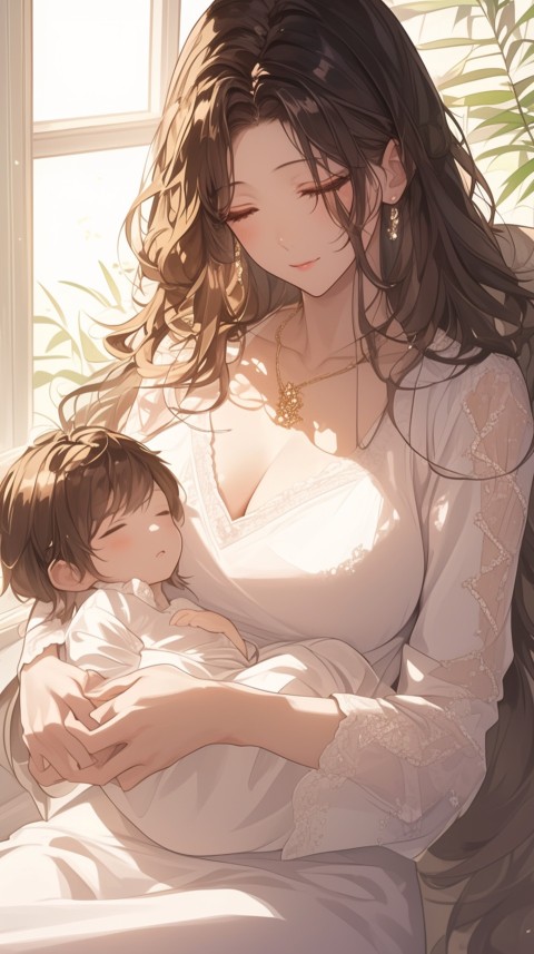 Anime Mother's Love Aesthetic Baby Daughter Son Moms (677)