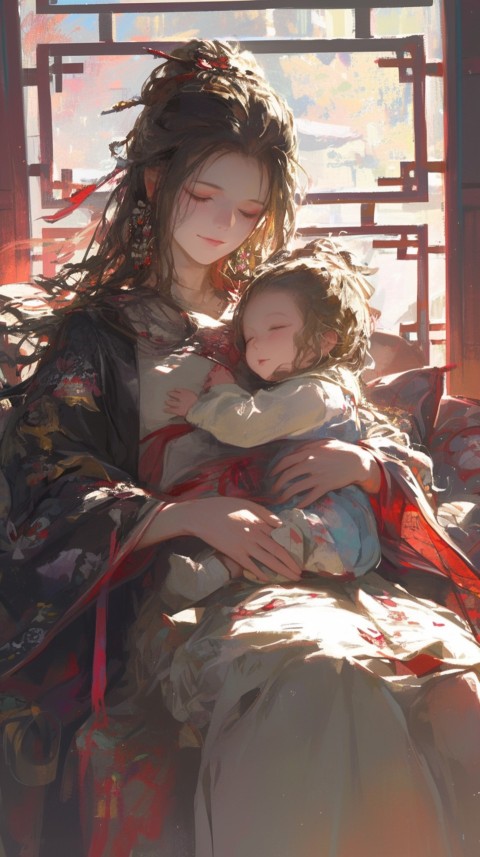 Anime Mother's Love Aesthetic Baby Daughter Son Moms (671)