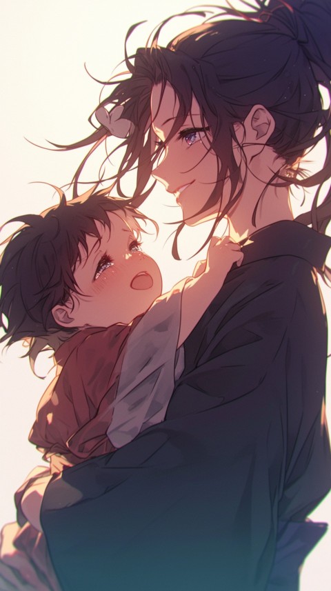 Anime Mother's Love Aesthetic Baby Daughter Son Moms (738)