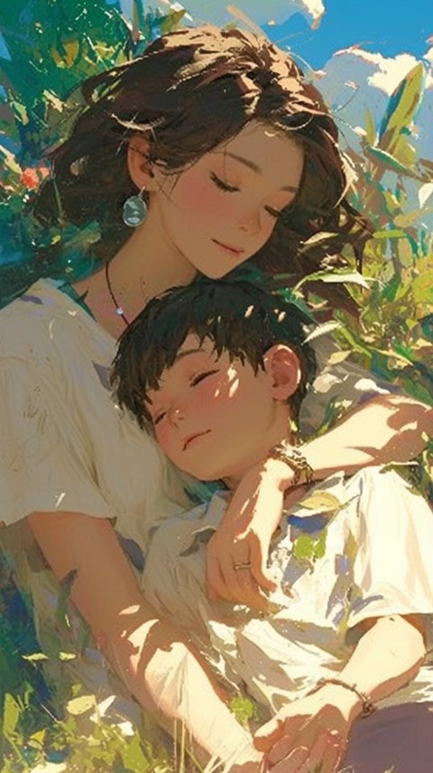 Anime Mother's Love Aesthetic Baby Daughter Son Moms (723)