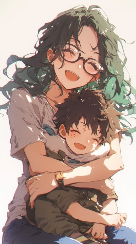 Anime Mother's Love Aesthetic Baby Daughter Son Moms (845)
