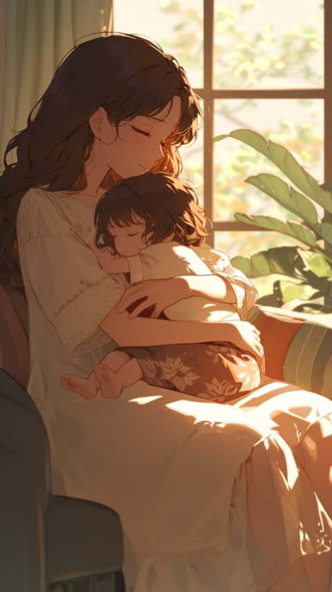 Anime Mother's Love Aesthetic Baby Daughter Son Moms (857)