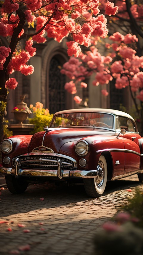 Classic Luxury Vintage Old Car Flower Garden Aesthetics (39)