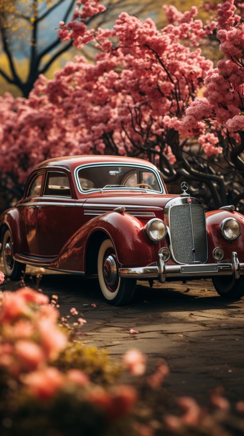 Classic Luxury Vintage Old Car Flower Garden Aesthetics (16)