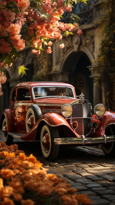 Classic Luxury Vintage Old Car Flower Garden Aesthetics (48)