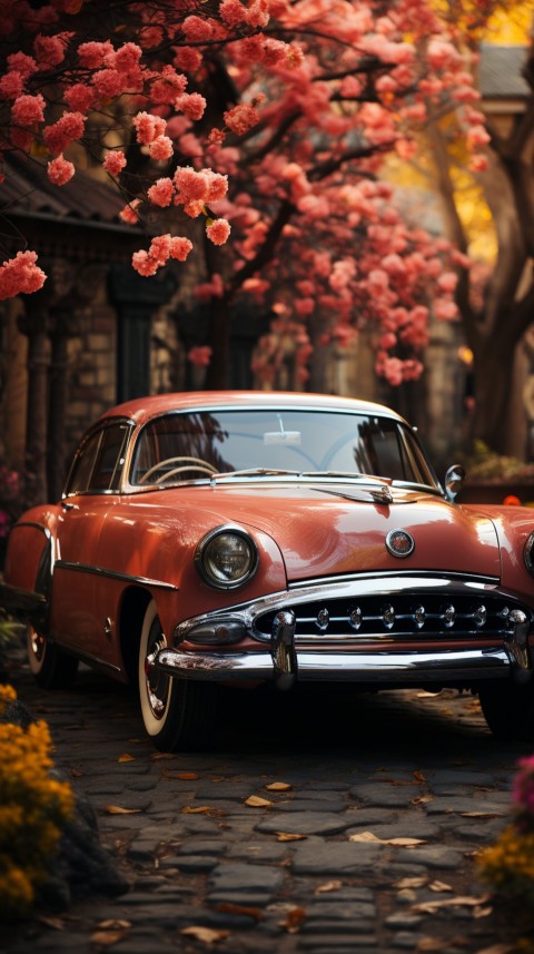 Classic Luxury Vintage Old Car Flower Garden Aesthetics (23)