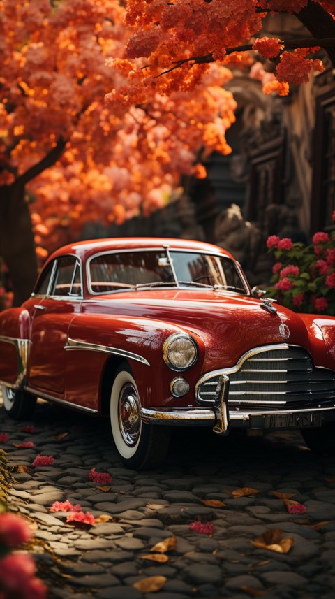 Classic Luxury Vintage Old Car Flower Garden Aesthetics (26)