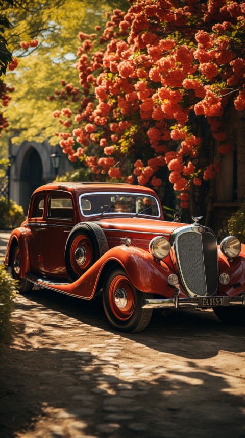 Classic Luxury Vintage Old Car Flower Garden Aesthetics (30)