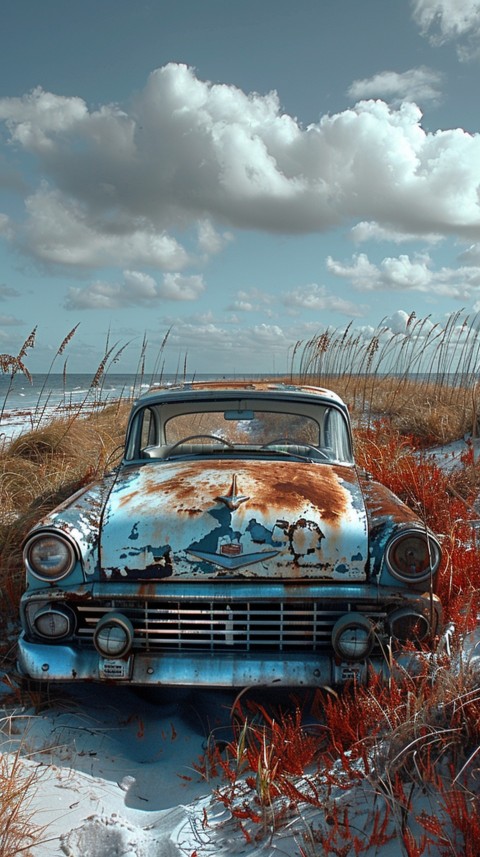 Classic Vintage Old Car Beach Side Aesthetics (6)