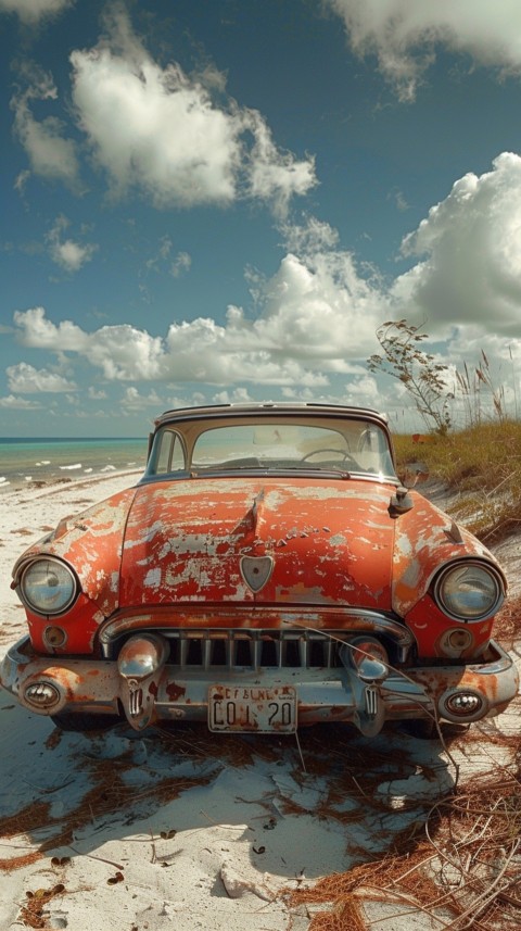 Classic Vintage Old Car Beach Side Aesthetics (74)
