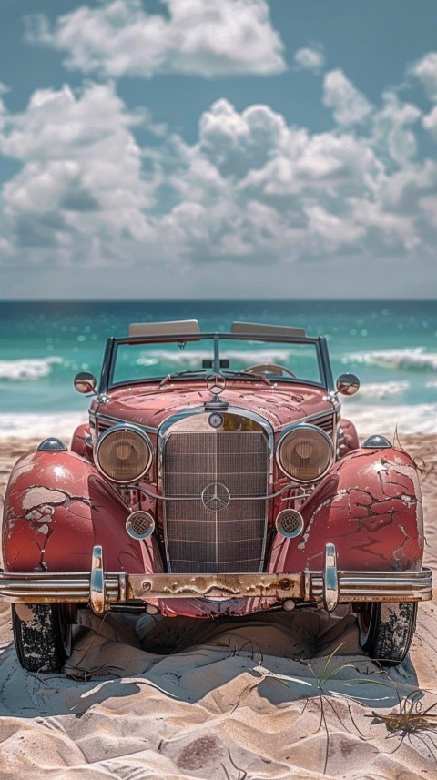 Classic Vintage Old Car Beach Side Aesthetics (124)