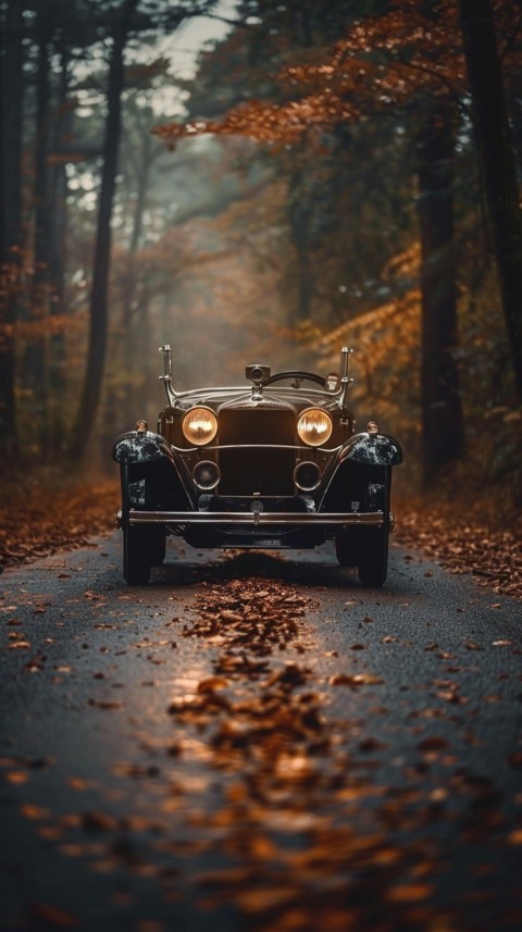 Classic Vintage Old Car On Road Aesthetics (5)