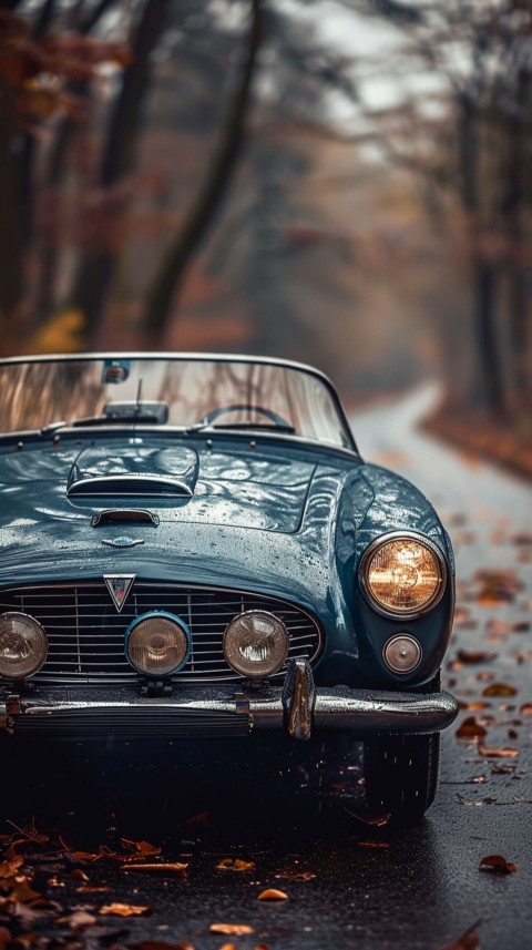 Classic Vintage Old Car On Road Aesthetics (16)