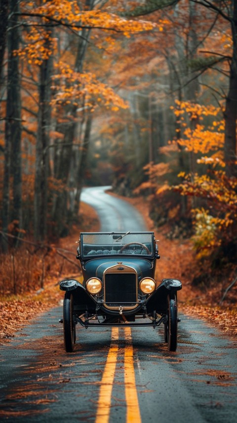 Classic Vintage Old Car On Road Aesthetics (12)