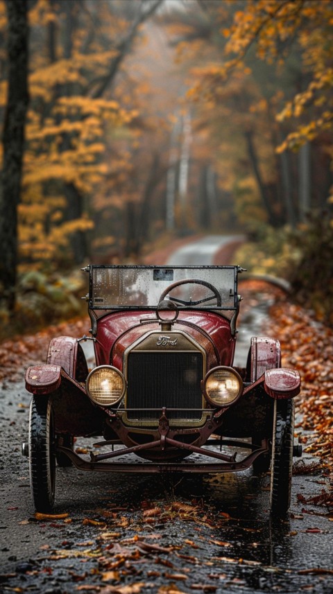Classic Vintage Old Car On Road Aesthetics (28)