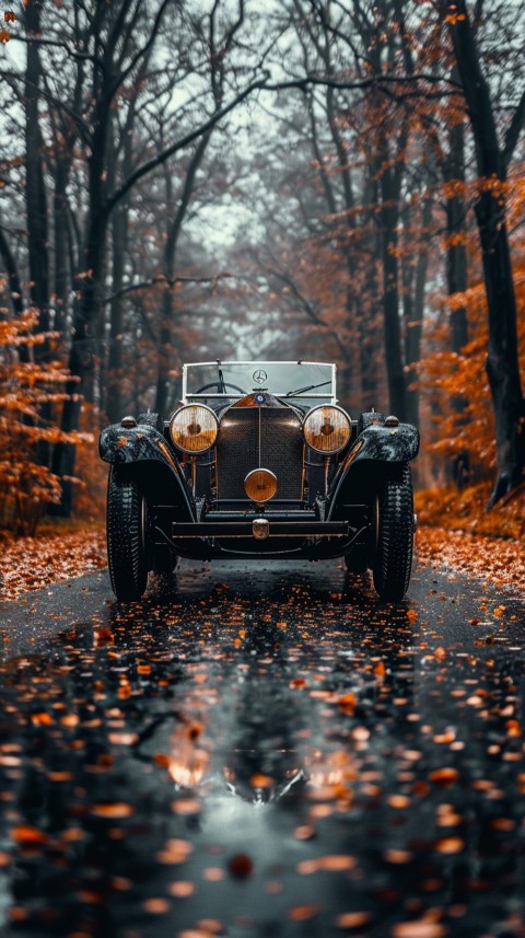 Classic Vintage Old Car On Road Aesthetics (46)