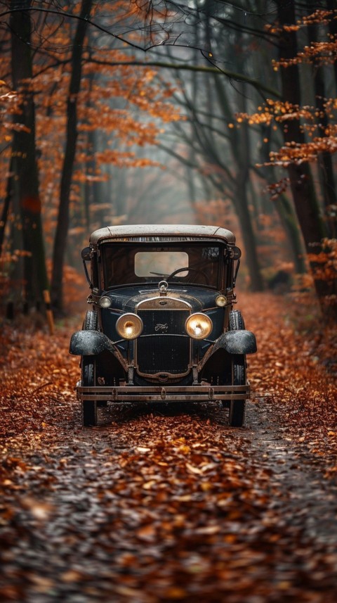 Classic Vintage Old Car On Road Aesthetics (25)