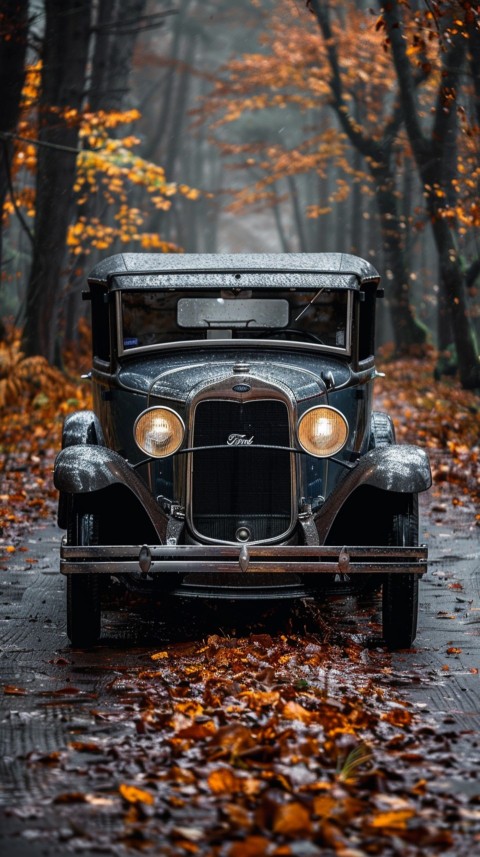 Classic Vintage Old Car On Road Aesthetics (35)