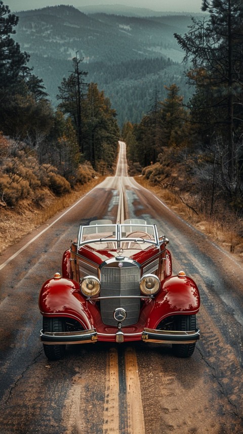 Classic Vintage Old Car On Road Aesthetics (10)