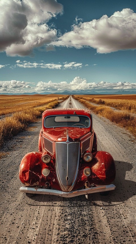 Classic Vintage Old Car On Road Aesthetics (29)