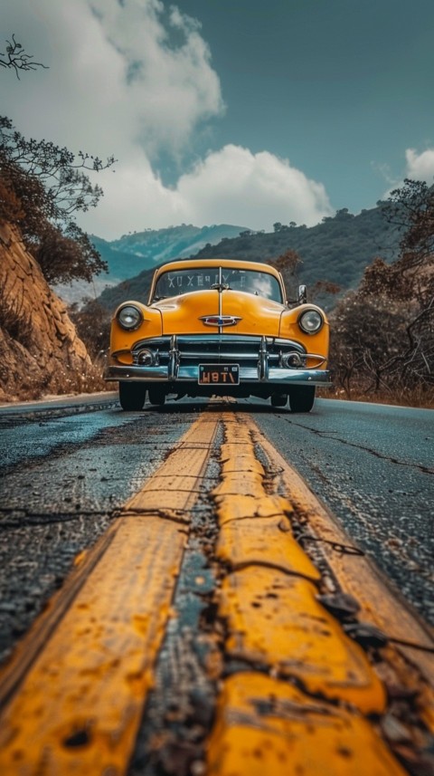 Classic Vintage Old Car On Road Aesthetics (84)