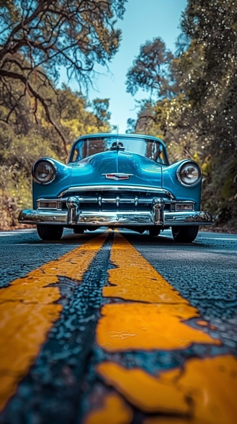 Classic Vintage Old Car On Road Aesthetics (63)