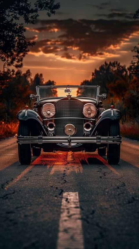 Classic Vintage Old Car On Road Aesthetics (67)