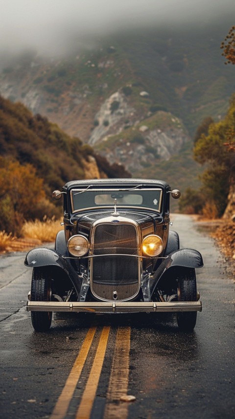 Classic Vintage Old Car On Road Aesthetics (79)