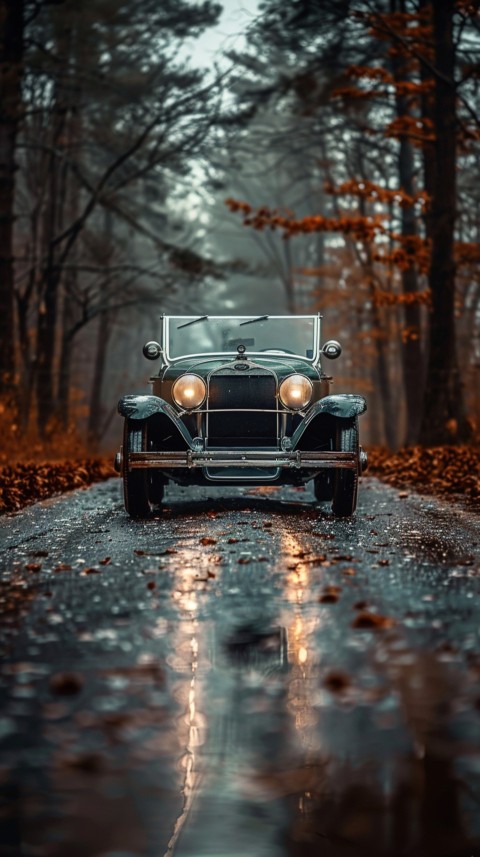 Classic Vintage Old Car On Road Aesthetics (74)