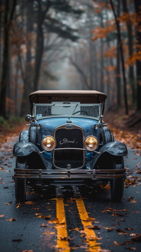 Classic Vintage Old Car On Road Aesthetics (78)