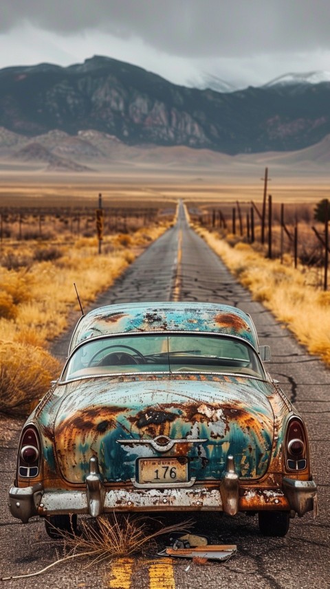 Classic Vintage Old Car On Road Aesthetics (60)