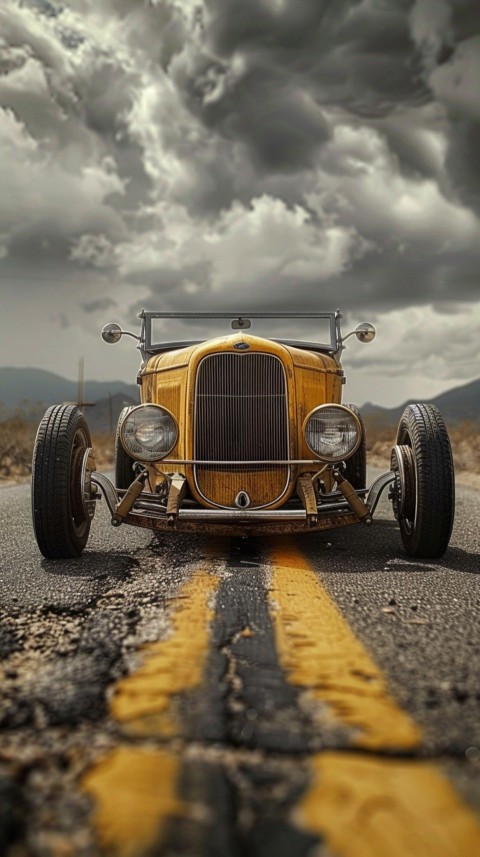 Classic Vintage Old Car On Road Aesthetics (148)