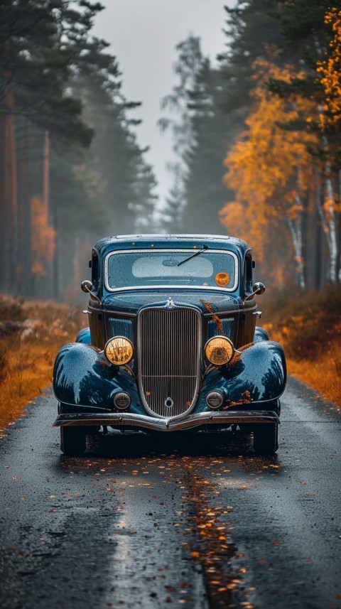 Classic Vintage Old Car On Road Aesthetics (130)