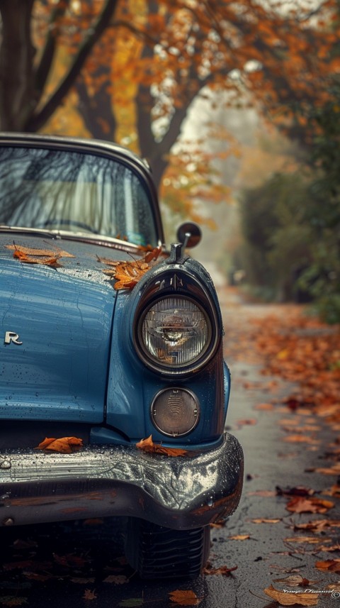 Classic Vintage Old Car On Road Aesthetics (146)