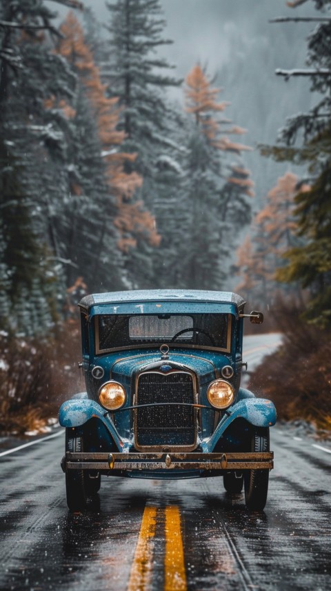 Classic Vintage Old Car On Road Aesthetics (128)