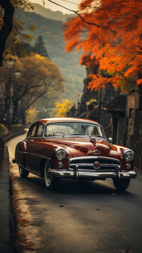 Classic Vintage Old Car On Road Aesthetics (107)