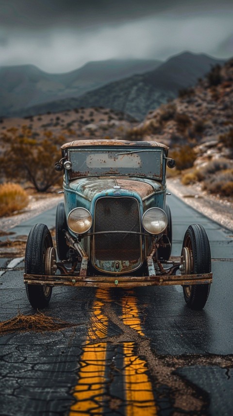 Classic Vintage Old Car On Road Aesthetics (131)