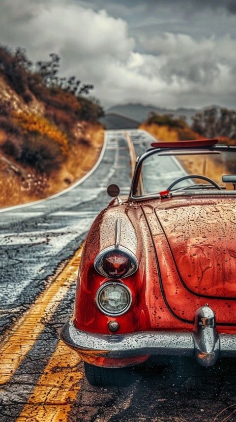 Classic Vintage Old Car On Road Aesthetics (136)