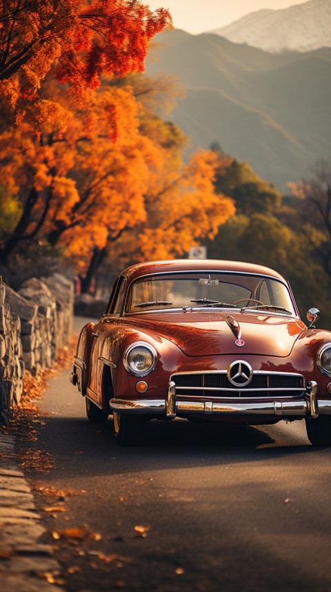 Classic Vintage Old Car On Road Aesthetics (114)