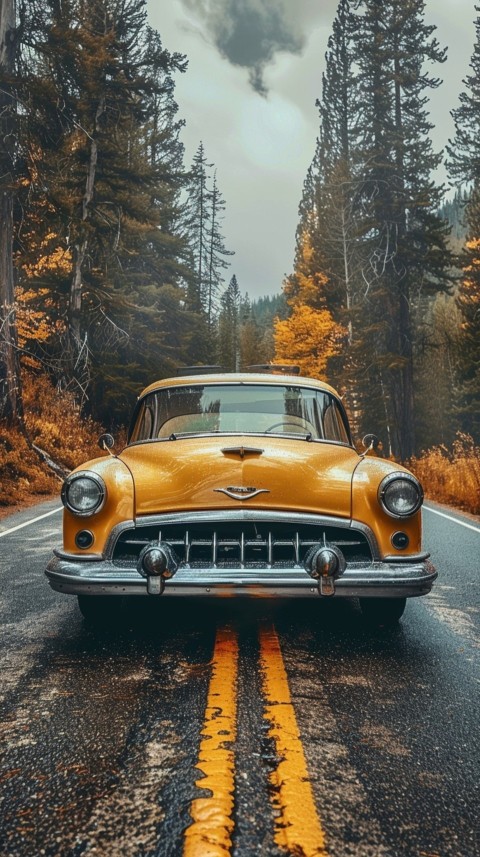 Classic Vintage Old Car On Road Aesthetics (112)