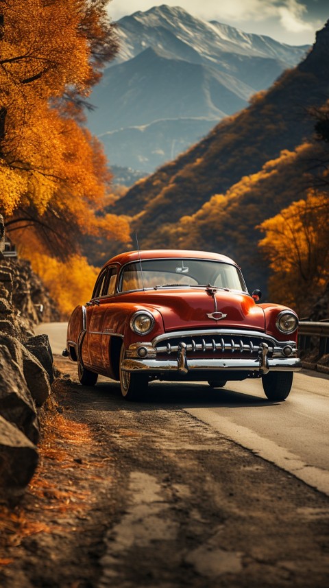 Classic Vintage Old Car On Road Aesthetics (115)