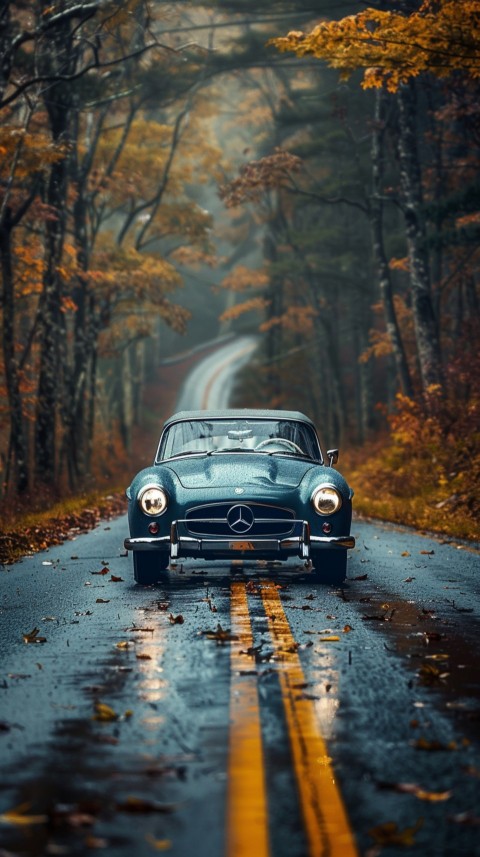Classic Vintage Old Car On Road Aesthetics (156)