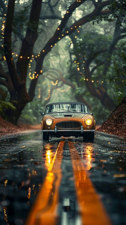 Classic Vintage Old Car On Road Aesthetics (154)