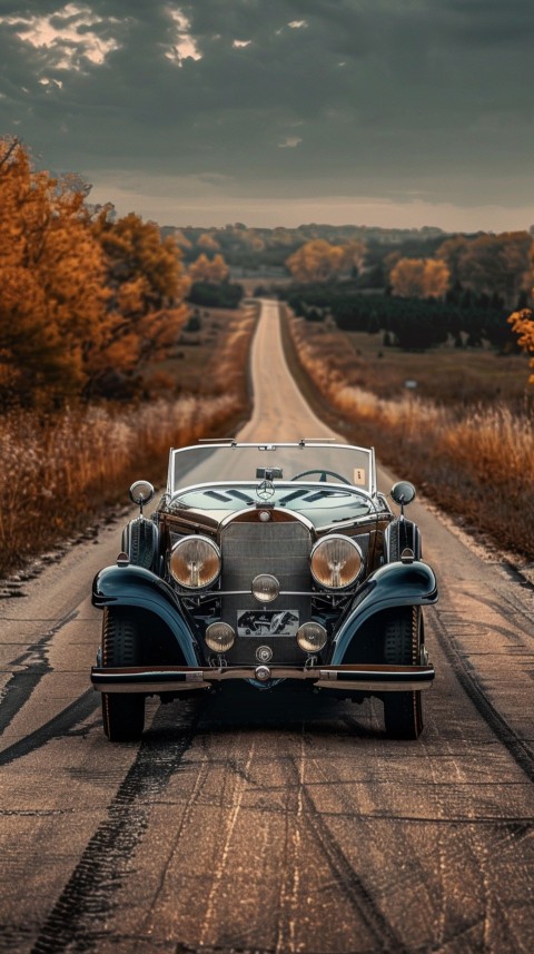 Classic Vintage Old Car On Road Aesthetics (153)